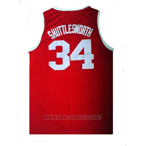 Camiseta Pelicula Big State Jesus Shuttlesworth NO 34 Rojo